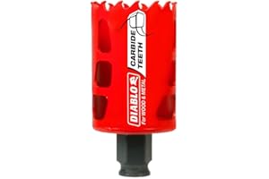 Diablo Carbide Teeth Hole Saw for Wood and Metal - Fits with Snap-Lock Plus Mandrel System, Tool-Free Plug Ejection - 1-3/4" Diameter, 2-3/8" Length - DHS1750CT