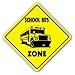 SCHOOL BUS ZONE Sign xing gift novelty driver elementry schoolbus busses