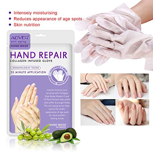 Hand Peel Mask 3 Pack, Hand Masks Infused Collagen,Serum +Vitamins