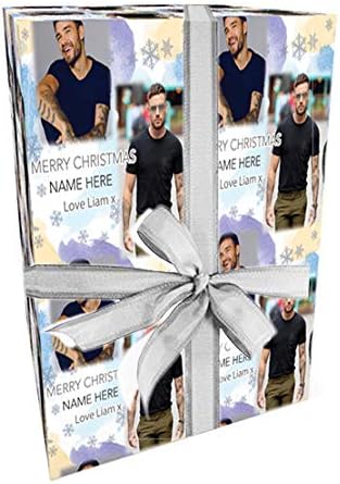 Liam Payne Personalised Christmas Gift Wrap with 2 Tags - 100% Recyclable