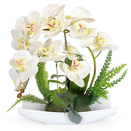 YOBANSA Orchid Bonsai Artificial Flowers With Imitation Porcelain
