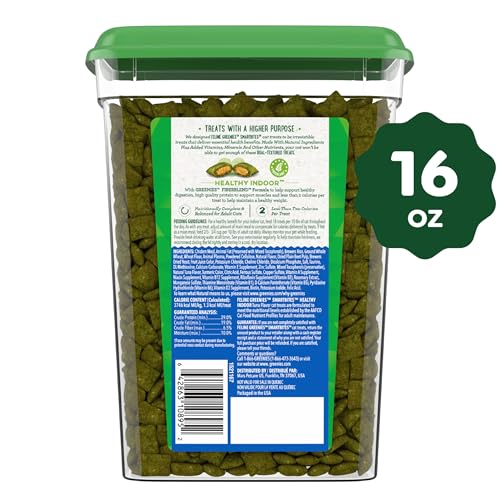 GREENIES FELINE SMARTBITES, CAT TREATS HEALTHY RECIPE, INDOOR CAT TREATS, TUNA FLAVOR, 16 OZ. TUB
