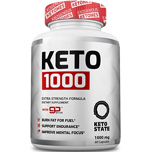 Keto Fat Burner 1000MG goBHB :: Patented goBHB Beta-Hydroxybutyrate :: Premium Keto Weight Loss Supplement :: Formulated to Burn Fat, Enter Perfect Ketosis, Enhance Mental Focus & Clarity :: 60 VCaps