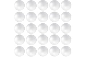 Crafjie Craft Foam Balls 25-Pack 1.5 Inches in Diamete, Smooth and Durable Foam Balls, for DIY Crafting and Decoration, White