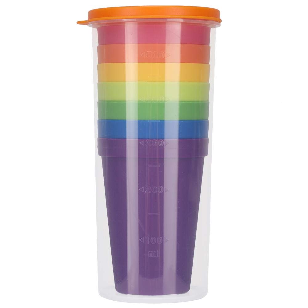 Fdit1 7PCS Break-Resistant Reusable PP Cups Rainbow Dishwasher Plastic Tumblers Plastic Cups Small Snack & Drink Size | Party, Event, Wedding