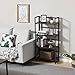 VASAGLE Industrial Ladder Shelves, 4-Tier Bookshelf, Multifunctional Shelving Unit, Easy Assembly, with Metal Frame, Rustic Dark Brown ULLS88BF
