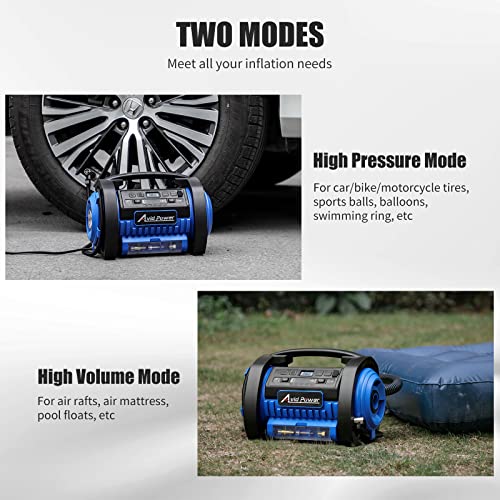 AVID POWER Tire Inflator Portable Air Compressor, 12V DC / 120V AC Car