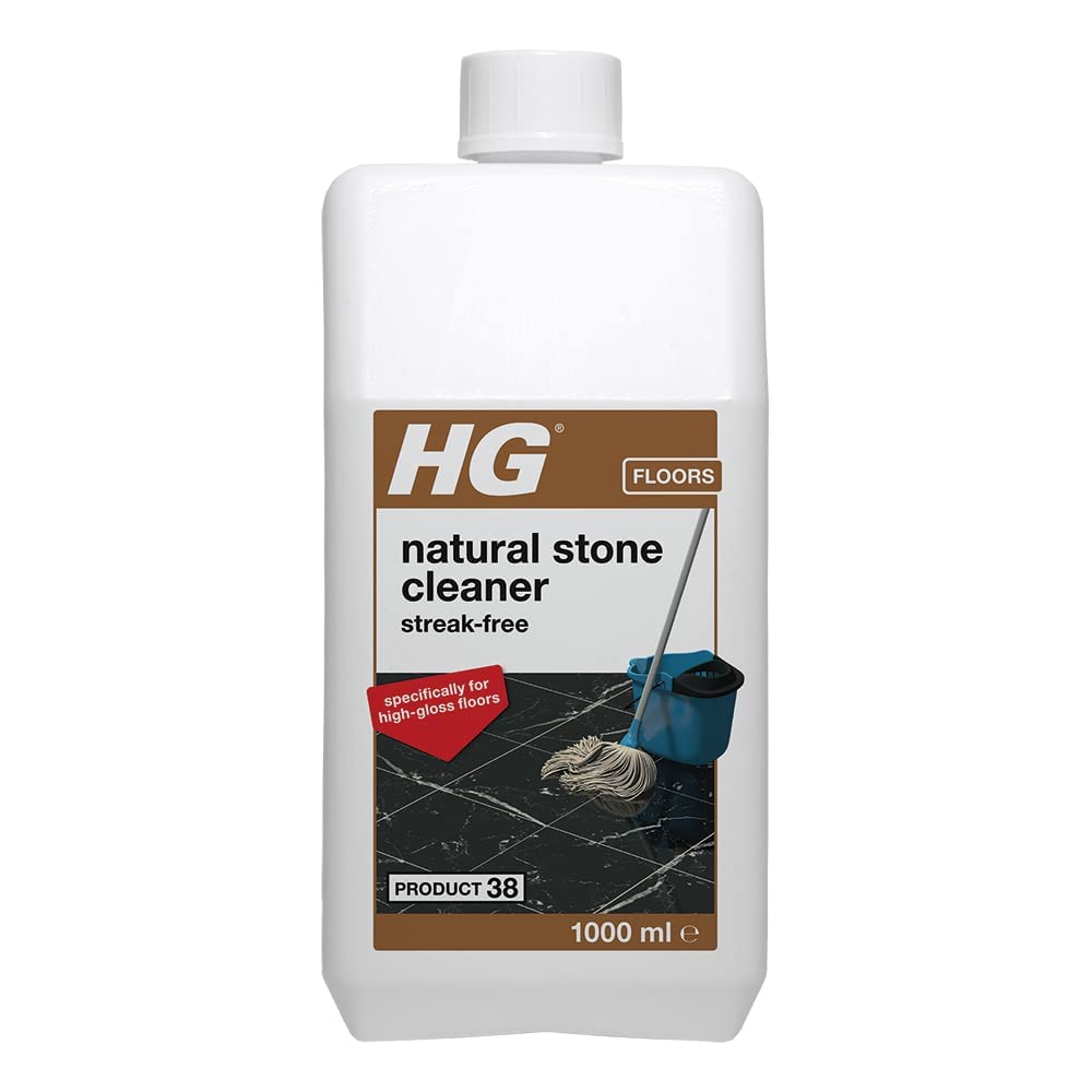 HG Natural Stone Cleaner 38, Streak-Free Concentrated Mopping Solution, Polished Marble & Tile Restorer for Regular Thorough Safe & Quick Cleaning – 1 Litre (382100106), Package May Vary