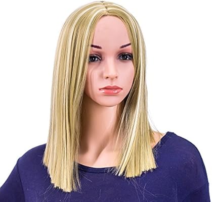 Swacc 14 Inch Short Straight Middle Part Hair Wig Medium Length