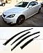 Fits for 2006-2013 Lexus IS250 IS350 is-F Slim VIP Style Clip On Smoke Tinted Window Visor W/Chrome Trim
