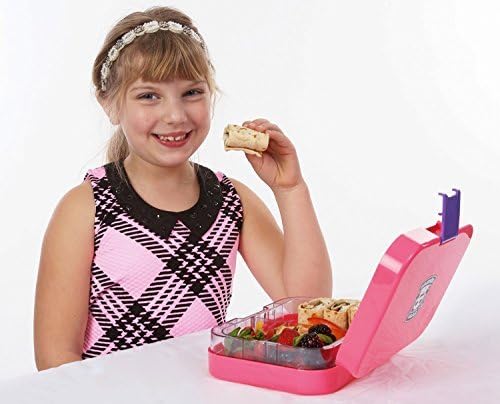 Leakproof Bento Box with Removable 4 Section Tray | Nontoxic, Easy to Clean, for Kids & Adults | 16 Bonus Lunchbox Notes by Three Squares, {Cotton Candy Pink} by Three Squares