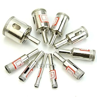 Generic 10Pcs Diamond Coated Core Hole Saw Drill Bit Set Tools For Tiles Marble Glass -Y103