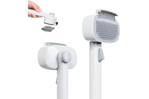 Marchul 2-in-1 Cat Grooming Brush, Cat Brushes with Release Button & Deshedding Dematting Rake, Grooming Comb Tool for for Lo