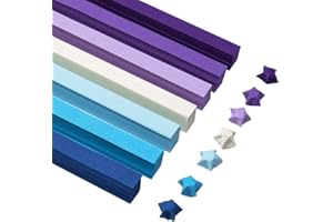 GENERIC 540 Sheets Origami Stars Paper Strips Double Sided Lucky Colorful Star Decoration 7 Assortment Color for Gifts DIY Arts Crafting Supplies,Christmas Decorations Stocking Stuffers(gradientblue＆purple)
