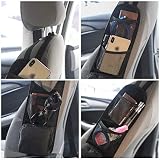 URAQT Car Seat Side Organizer 2 Pcs with 3 Pockets Mesh Front Seat Storage Bag view 4