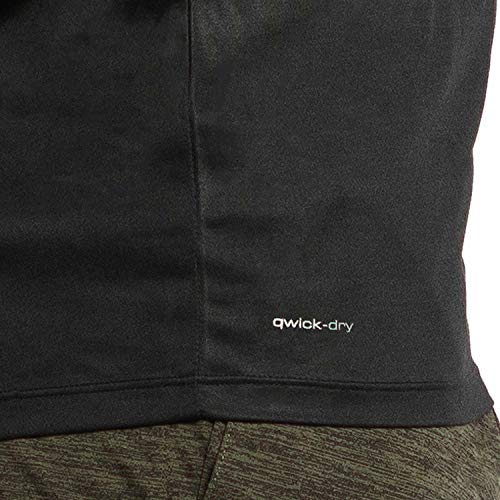 Alive Men's Tee Shirt Active Quick Dry Workout Short Sleeve Shirts Crew Neck (Medium, Dark Olive Heather/Darker Olive Dip) - Thumbnail 6