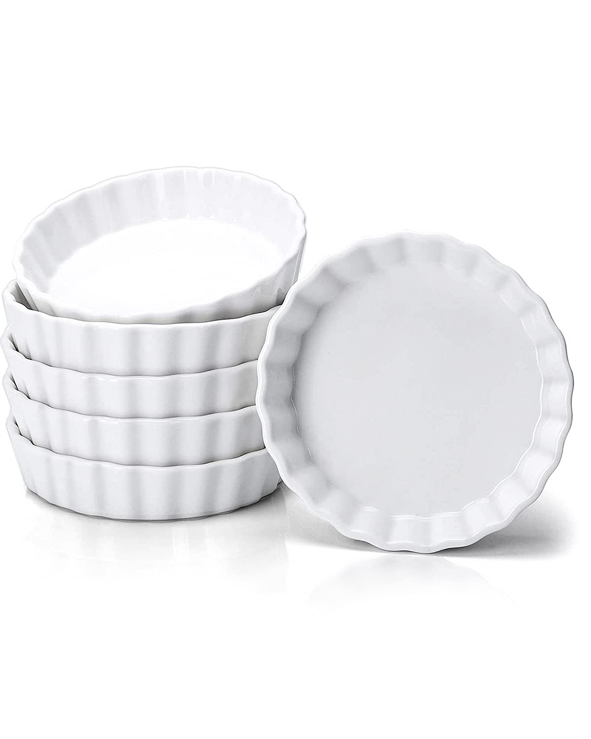 Ramekins Set Of 8 Porcelite Set Of 12 White Fluted Ramekins | 2oz / 6 ...