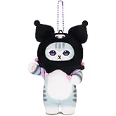 CNAANA Cute Cat Plush Keychain – Soft Plush Pendant, Great Gift for Boys and Girls (Black, Standing)