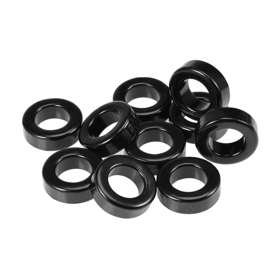 sourcing map 10pcs 19.3 x 33.7 x 11.3mm Ferrite Toroid Ring Iron Powder Toroid Cores Black Gray