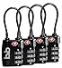 Small Combination Padlock Set - Travel TSA Lock Set - Cable Luggage Lock for Bag, Suitcase, Backpack - Pack of 4