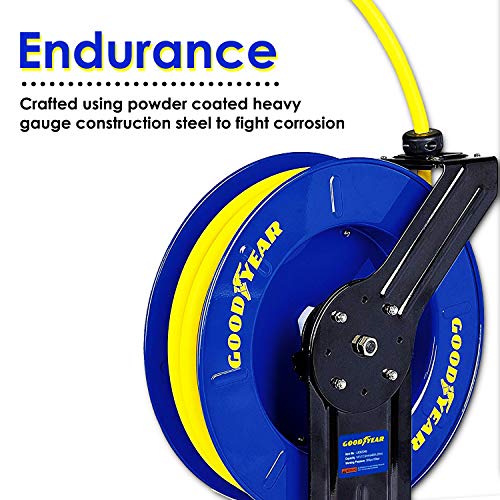 Goodyear L815153G Steel Retractable Air Compressor/Water Hose Reel with