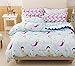 Lemontree Mermaid Bedding Set - Girls Soft Duvet Cover Set -NOT COMFORTER JUST COVER- Blue Wave Small Mermaid Pattern,Hypoallergenic,Microfiber,1 Duvet Cover+2 Pillowcases（Twin,# 01）