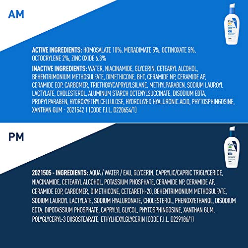 CeraVe Day & Night Face Lotion Skin Care Set Contains AM with SPF 30