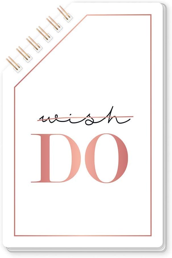 Grafik-Werkstatt Notepad with 45° Spiral, 50 Sheets Lined, Copper Cut, Wish Do, 9.5 x 14.5 cm