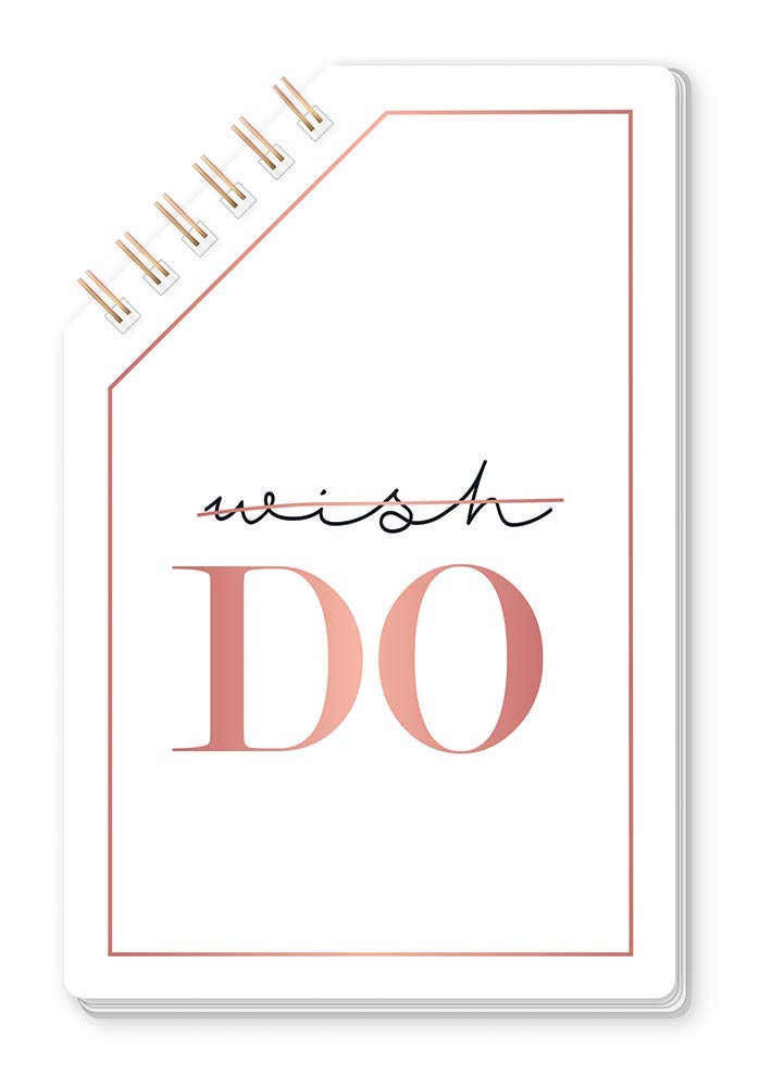 Grafik-Werkstatt Notepad with 45° Spiral, 50 Sheets Lined, Copper Cut, Wish Do, 9.5 x 14.5 cm
