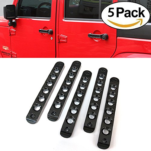Big Ant Jeep Wrangler Aluminum Door Handle Knobs Cover, Side Door Grab Handle Inserts Cover Trim Handle Pull for 2007-2018 Jeep Wrangler JK & Unlimited 4 Door- 5pcs - Thumbnail 5