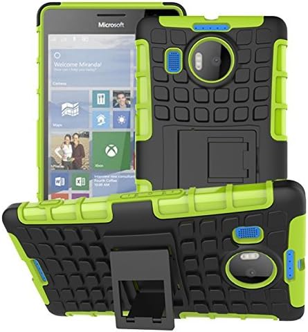 Microsoft Lumia 950XL Case, TERF Impact Resistant Rugged Armor Dual Layer Hybrid Hard Back Shockproof Case Cover For Microsoft Lumia 950XL - Lime Green