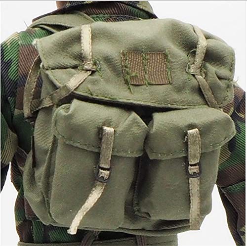 Studio one 1/6 Scale Uniforms Outfits Backpack Olive for 12inch Male Military Action Figure Body 2 Pocket - Thumbnail 2
