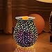 Electric Oil Warmer COOSA 3D Effect Starburst Fireworks Glass Wax Tart Burner Fragrance Candle Warmer Incense Oil Night Light Aroma Decorative Lamp for Gifts, Decor for Home Office