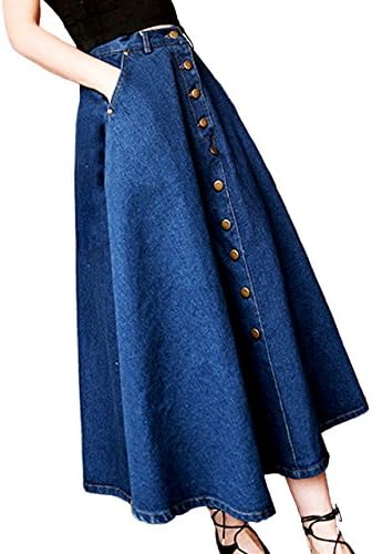 ［ワイワイグッズ］ デニム フレア ロング スカート Ａライン レディース カジュアル