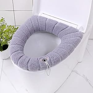 Badkamer Toiletbril met handvat Closestool Wasbare Zachte Winter Warmer Mat Pad Kussen O-vorm Toiletbril Bidet Covers…