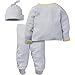 Gerber Baby 3 Piece Side Snap Mitten Cuff Shirt, Footed Pant & Cap