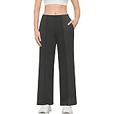 JBT Wide Leg Pants Woman: High Waisted Yoga Pants with Zipple Pockets - Women's Stretchy Business Trousers