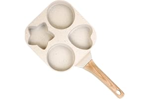 Eggs Frying Pan 4 Holes Egg Small Frying Pan Heart Star Shaped Frying Pan Steak Burger Pot Vegetable Frying Pan for Breakfast
