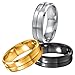 Areke 8mm Men Women Wedding Rings,Stainless Steel Matte Polished Engagement Finger Bagues Sets Of 3