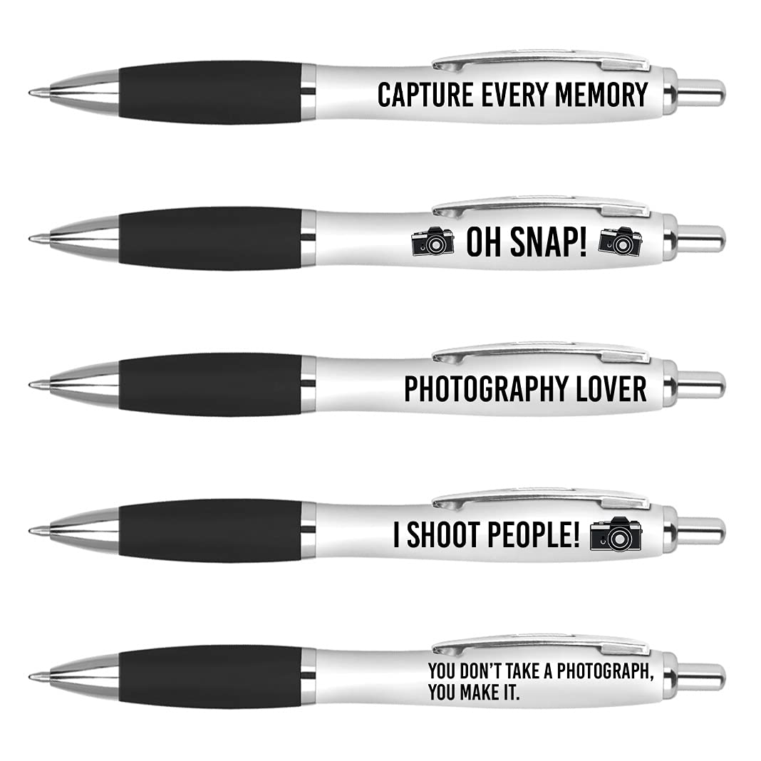 DV DESIGN 5 x Funny Photography Pens - Photographer Quotes Joke Office Secret Santa #75720