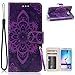 Note 5 Case,Galaxy Note 5 Case,CASELAND [Premium Flip] PU Leather Wallet Stand Protective Cover Case For Samsung Galaxy Note 5 - Purple Flower