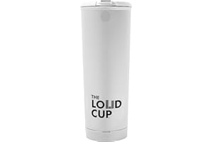 LOUD CUP The LoudCup 20 oz Tumbler + Integrated Stadium Horn (Eagle White) - Reusable Water Bottle for Sports Fans - Worlds Loudest Cup for Noisy Fans on Game Day & Tailgating