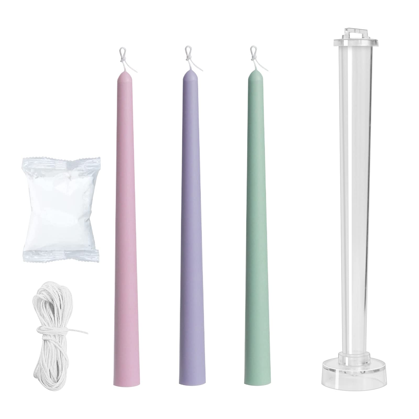 Photo 1 of 1-Pack Classic Tall Taper Candle Mold,Clear Plastic Pillar Candlestick Mold for Church Christmas Candlelight Dinner Valentine's Day (10.24inch)