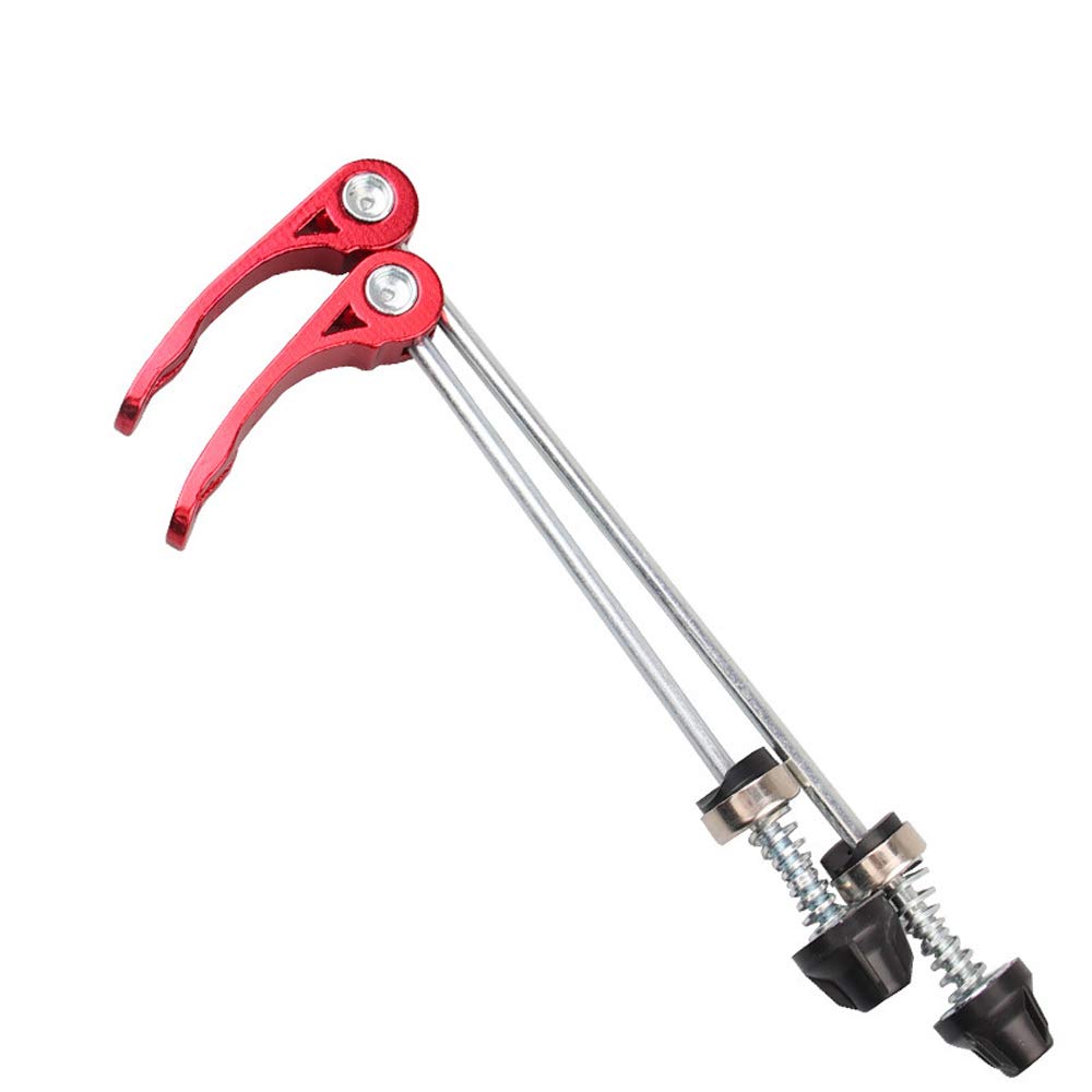 VOANZO Wheel Hub Front and Rear Skewers Quick Release Clip Bolt Lever for Road Mountain Bicycle MTB (Red)