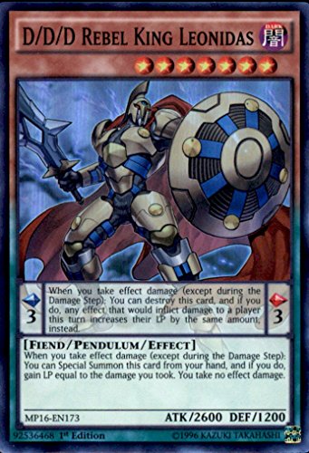 Yu-Gi-Oh! - D/D/D Rebel King Leonidas (MP16-EN173) - Mega Pack 2016 - 1st Edition - Super Rare