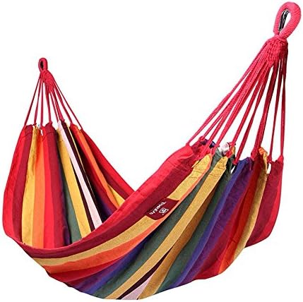 YBB Outdoor Camping Hammock,Ultralight polyester-cotton fabric hammock with Hammock Tree Straps,Carrying Bag, Perfect for Backpacking, Beach, Yard, Camping Backyard, Outdoor and Indoor Use Orange