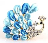 Beautiful Jewelry Crystal Metal Peacock Shape Brooch Pin