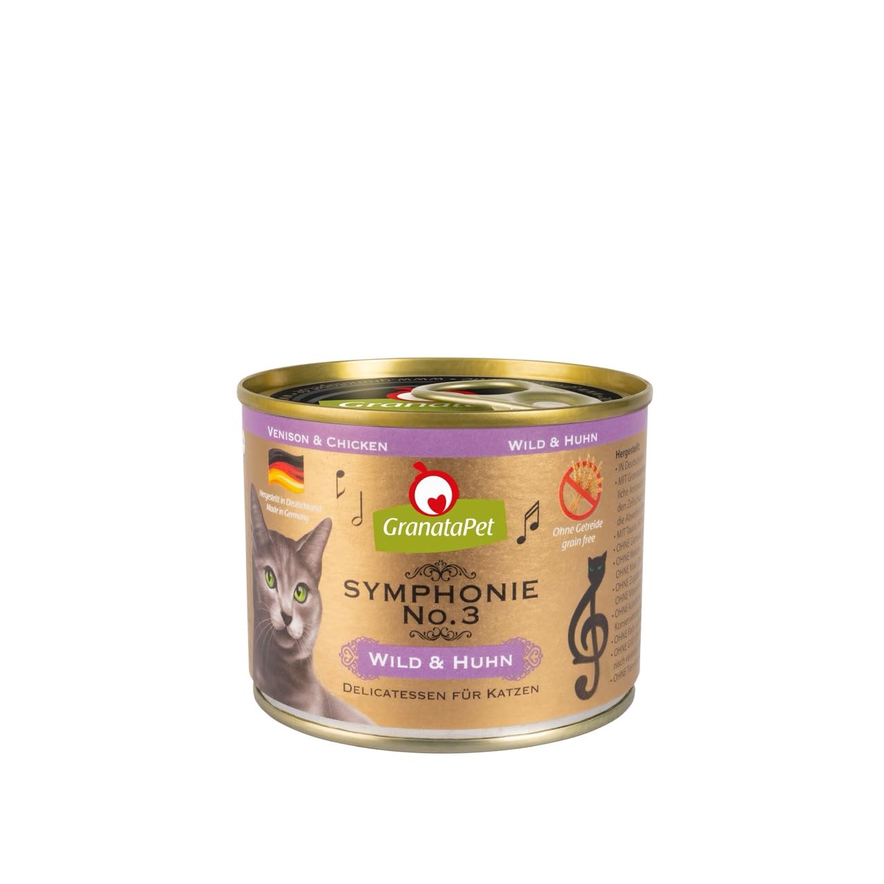 GranataPet Symphonie No. 3 Wild & Chicken, Cat Food without Grains & Added Sugar, Fillet in Natural Jelly, Delicate Wet Food for Cats, 6 x 200 g