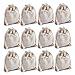MIAOMIAO [set of 12] reusable cotton double drawstring Bags, Machine Washable gift bags, Natural Linen Pouches for Gift Packaging, Perfect for Wedding, and Other Giveaways