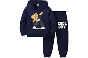 Nivne Tco Toddler Boy Sets-Bear Graphic Hoodie-Long Sleeve Tops & Sweatpants Outfit Clothes Set Size 3T 4T 5T 6T 7T